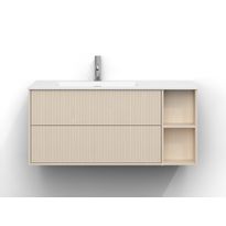 Allaskaappi Svedbergs Epos, 100x45cm, vasen, 2 ltk, svall, vaalea saarni, push-open