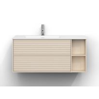 Allaskaappi Svedbergs Epos, 100x45cm, vasen, 2 ltk, jalusi, vaalea saarni, push-open