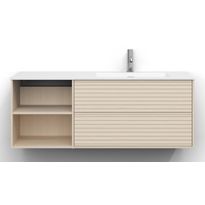 Allaskaappi Svedbergs Epos, 120x45cm, oikea, 2+0 ltk, jalusi, vaalea saarni, push-open