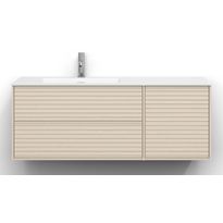 Allaskaappi Svedbergs Epos, 120x45cm, vasen, 2+1 ltk, jalusi, vaalea saarni, push-open