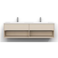 Allaskaappi Svedbergs Epos, 160x45cm, 1+1 ltk, jalusi, vaalea saarni, push-open