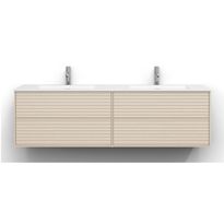 Allaskaappi Svedbergs Epos, 160x45cm, 2+2 ltk, jalusi, vaalea saarni, push-open