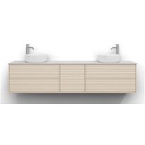 Allaskaappi Svedbergs Epos, 200x45cm, 2+1+2 ltk, jalusi, vaalea saarni, push-open
