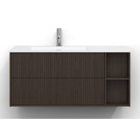 Allaskaappi Svedbergs Epos, 100x45cm, vasen, 2 ltk, svall, tumma saarni, push-open
