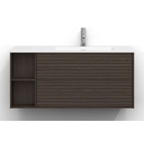Allaskaappi Svedbergs Epos, 100x45cm, oikea, 2 ltk, jalusi, tumma saarni, push-open
