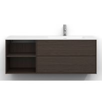 Allaskaappi Svedbergs Epos, 120x45cm, oikea, 2+0 ltk, sileä, tumma saarni, push-open