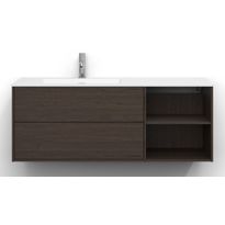 Allaskaappi Svedbergs Epos, 120x45cm, vasen, 2+0 ltk, sileä, tumma saarni 
