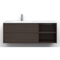 Allaskaappi Svedbergs Epos, 120x45cm, vasen, 2+0 ltk, jalusi, tumma saarni, push-open