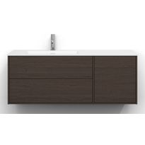 Allaskaappi Svedbergs Epos, 120x45cm, vasen, 2+1 ltk, sileä, tumma saarni 