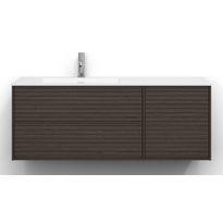 Allaskaappi Svedbergs Epos, 120x45cm, vasen, 2+1 ltk, jalusi, tumma saarni, push-open