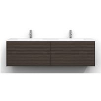 Allaskaappi Svedbergs Epos, 160x45cm, 2+2 ltk, jalusi, tumma saarni, push-open