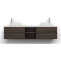 Allaskaappi Svedbergs Epos, 200x45cm, 2+0+2 ltk, jalusi, tumma saarni, push-open