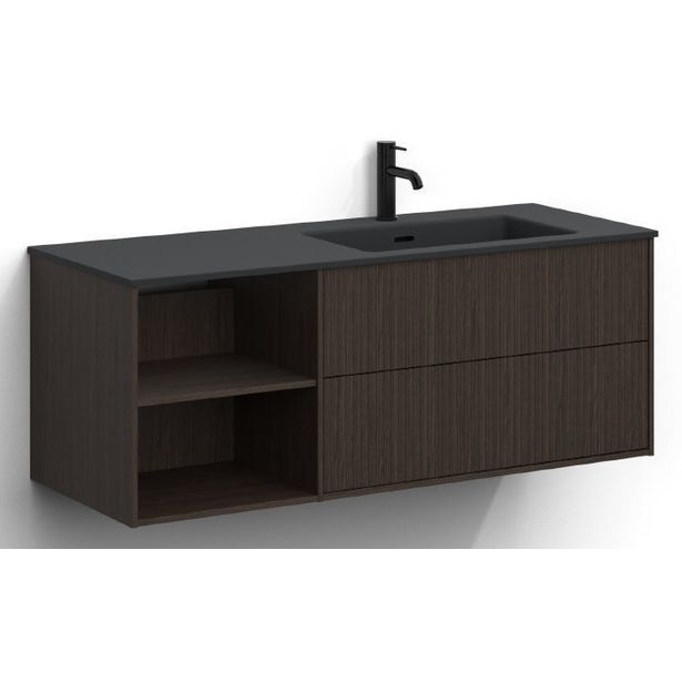 Allaskaappi altaalla Svedbergs Epos, 120x45cm, oikea, 2+0 ltk, push-open
