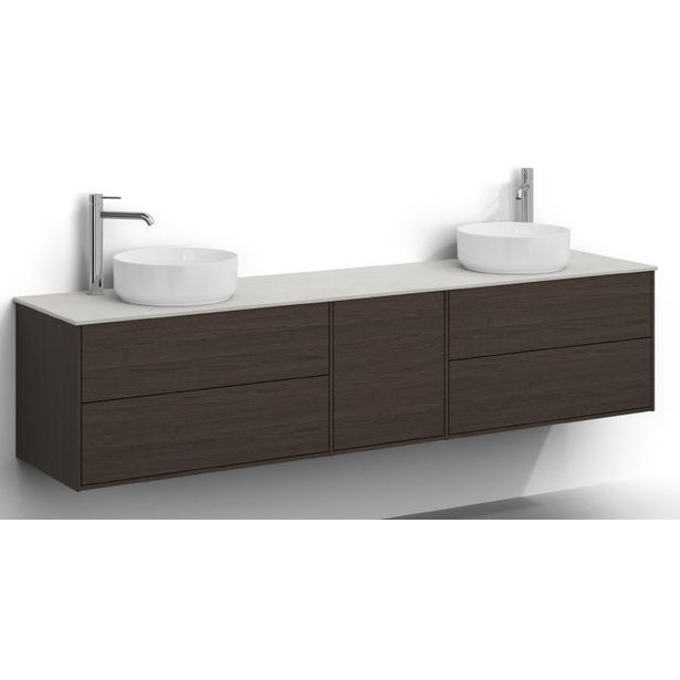 Allaskaappi kahdella altaalla Svedbergs Epos, 200x45cm, 2+1+2 ltk, push-open
