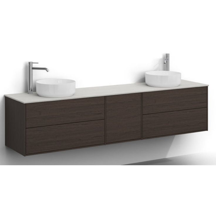 Allaskaappi kahdella altaalla Svedbergs Epos, 200x45cm, 2+1+2 ltk, push-open