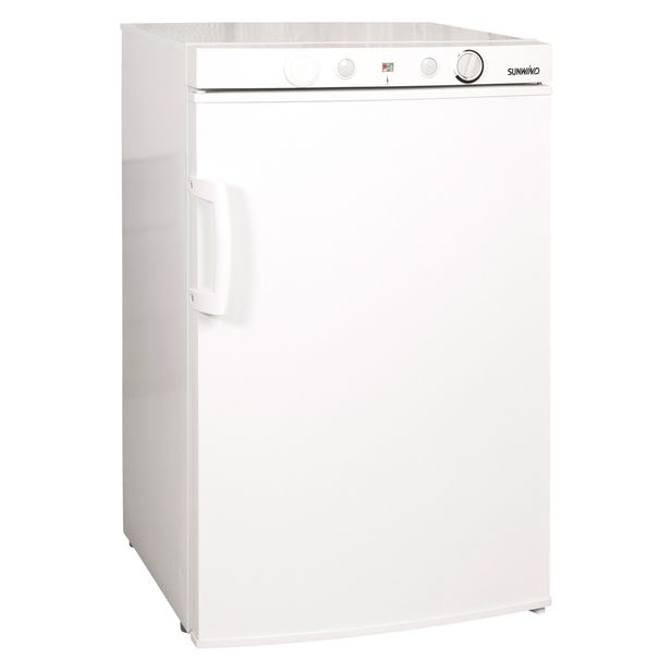 Kaasujääkaappi pakastelokerolla Sunwind Ventus 100TC, 52cm, valkoinen