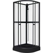 Suihkukaappi Sunwind Aurora Round Black, 90x90x195cm