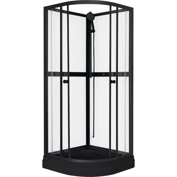 Suihkukaappi Sunwind Aurora Round Black 90x90x195cm