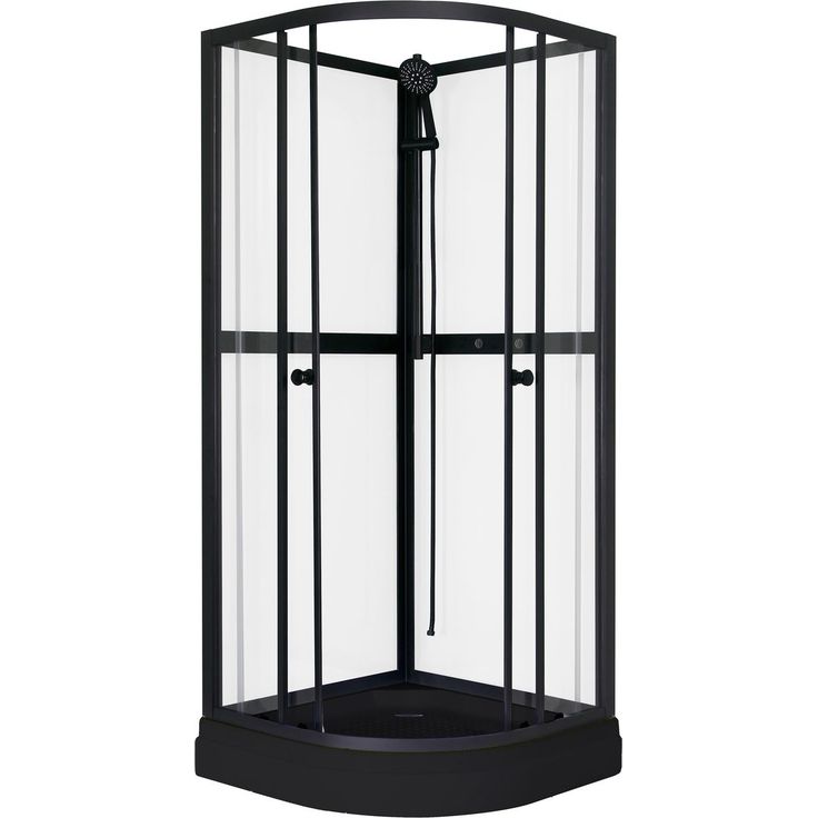 Suihkukaappi Sunwind Aurora Round Black 90x90x195cm