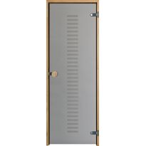 Saunan lasiovi Swedoor Serenity Vertico 7x19, harmaa lasi, leppäkarmi ja vedin