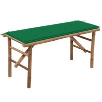 Taitettava puutarhapenkki tyynyllä 118 cm bambua