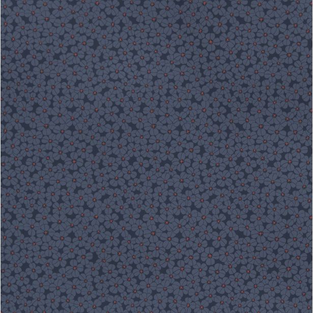Tapetti Långelid/Von Brömssen Flower shower tummansininen 0.53x10.05m, non-woven