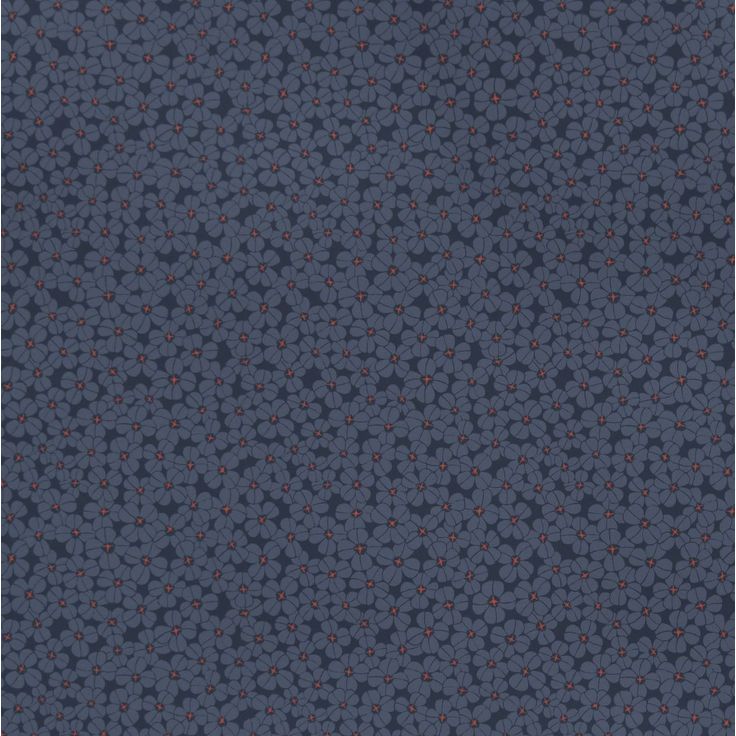 Tapetti Långelid/Von Brömssen Flower shower tummansininen 0.53x10.05m, non-woven