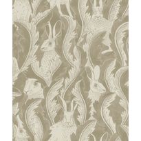 Tapetti Långelid/Von Brömssen Hares in hiding taupe 0.53x10.05m, non-woven