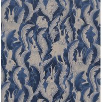 Tapetti Långelid/Von Brömssen Hares in hiding tummansininen 0.53x10.05m, non-woven
