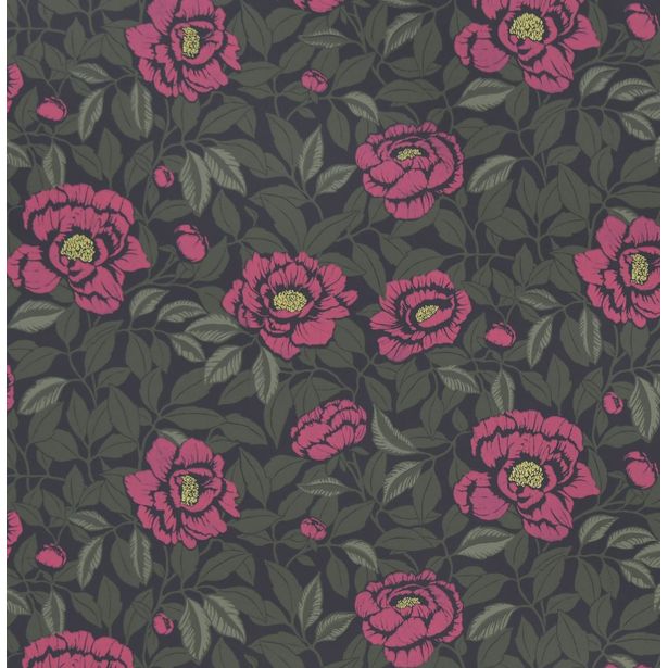 Tapetti Långelid/Von Brömssen My peony garden vihreä-pinkki 0.53x10.05m, non-woven