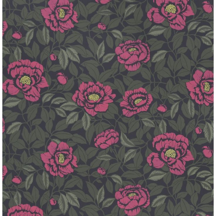 Tapetti Långelid/Von Brömssen My peony garden vihreä-pinkki 0.53x10.05m, non-woven