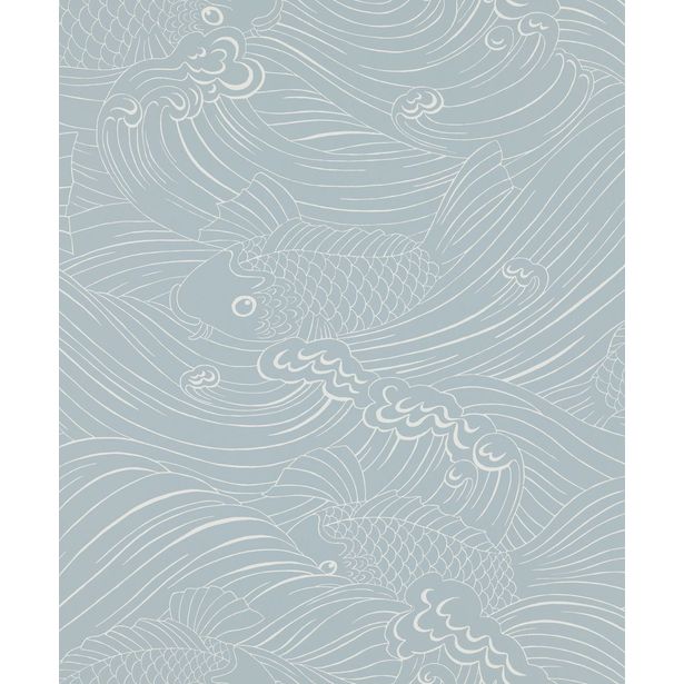 Tapetti Långelid/Von Brömssen Plenty more fish sininen 0.53x10.05m, non-woven