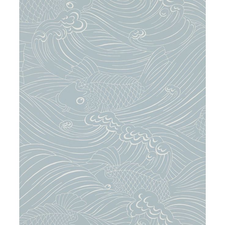 Tapetti Långelid/Von Brömssen Plenty more fish sininen 0.53x10.05m, non-woven