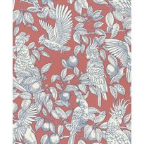Tapetti Långelid/Von Brömssen Talk about cockatoos punainen 0.53x10.05m, non-woven
