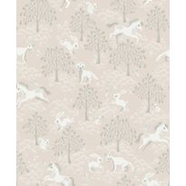 Tapetti Littlephant Fairytale fox vaaleanpunainen 0.53x10.05m, non-woven
