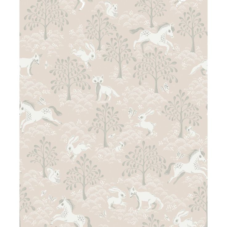 Lastenhuoneen tapetti Littlephant Fairytale fox vaaleanpunainen 0.53x10.05m, non-woven