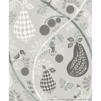 Tapetti Littlephant Fruit garden harmaa 0.53x10.05m, non-woven