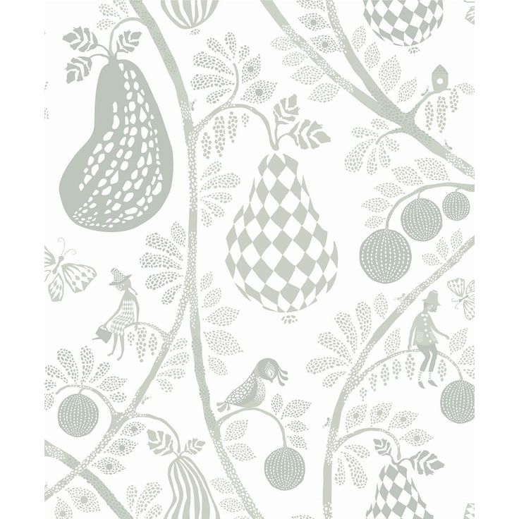 Lastenhuoneen tapetti Littlephant Fruit garden vaaleanvihreä 0.53x10.05m, non-woven