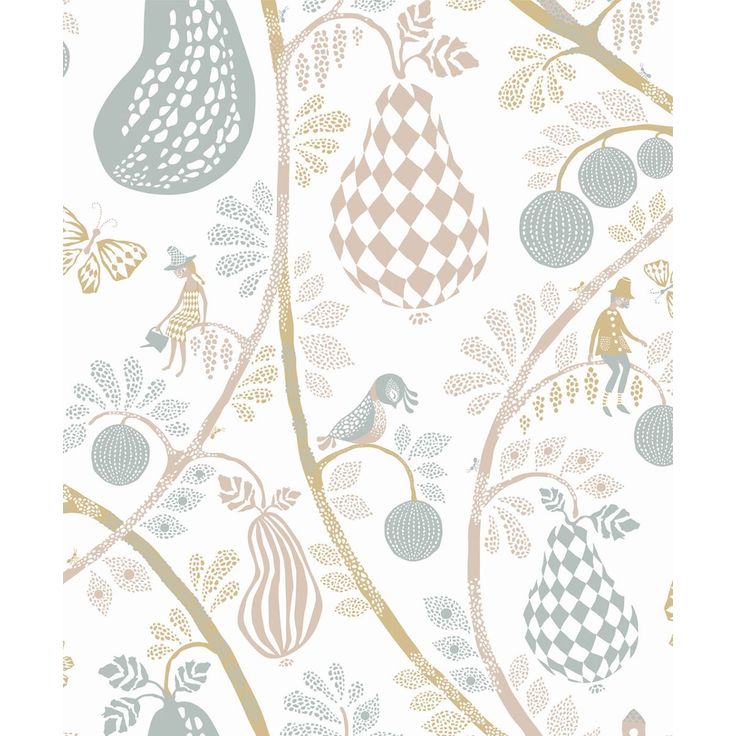 Lastenhuoneen tapetti Littlephant Fruit garden värikäs 0.53x10.05m, non-woven