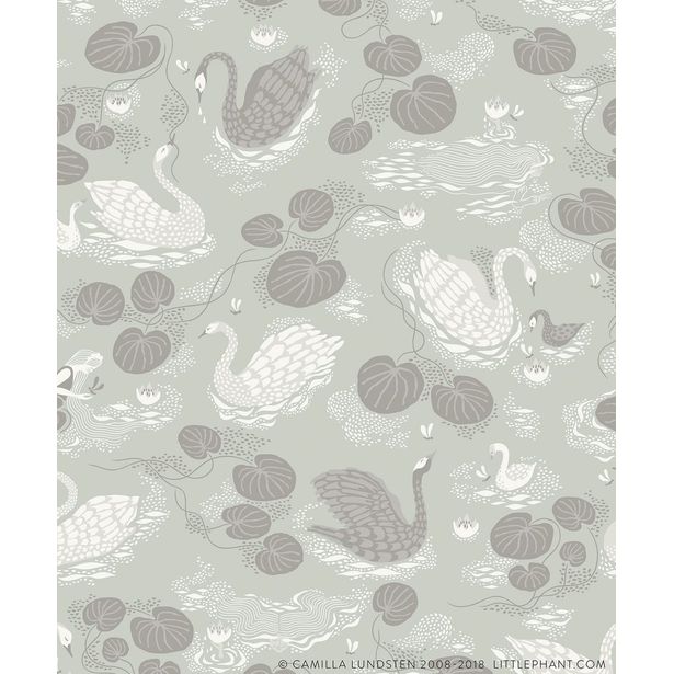 Tapetti Littlephant Nobel nymphs vaaleanturkoosi 0.53x10.05m, non-woven