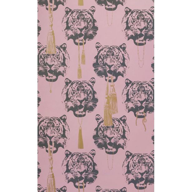 Tapetti Studio Lisa Bengtsson Coco tiger pinkki 0.53x10.05m, non-woven