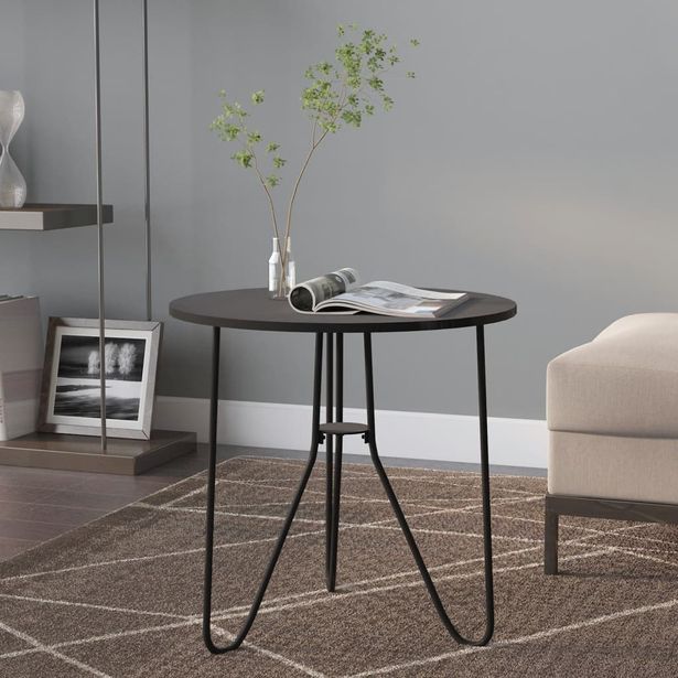 Teepöytä 48 cm MDF ja rauta musta