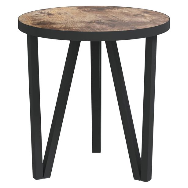 Teepöytä musta ja keltainen Ø35 cm MDF (31665)