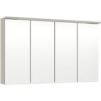 Peilikaappi LED-valolla Temal Unic, 120x20cm, neljällä ovella, kaksiosainen pistorasia