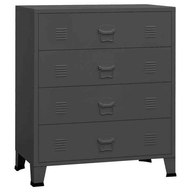 Teollisuuslipasto antrasiitti 78x40x93 cm metalli (39617)