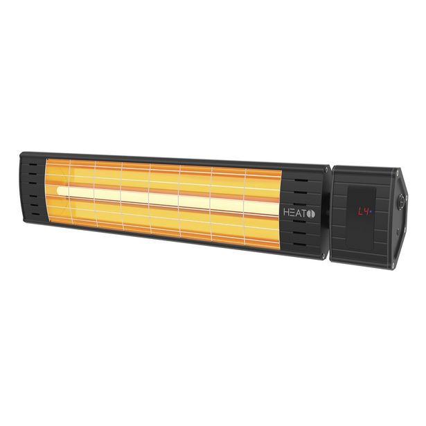 Terassilämmitin HEAT1 Eco Pro-line, 800/1250/1800/2300W, kaukosäädin, musta