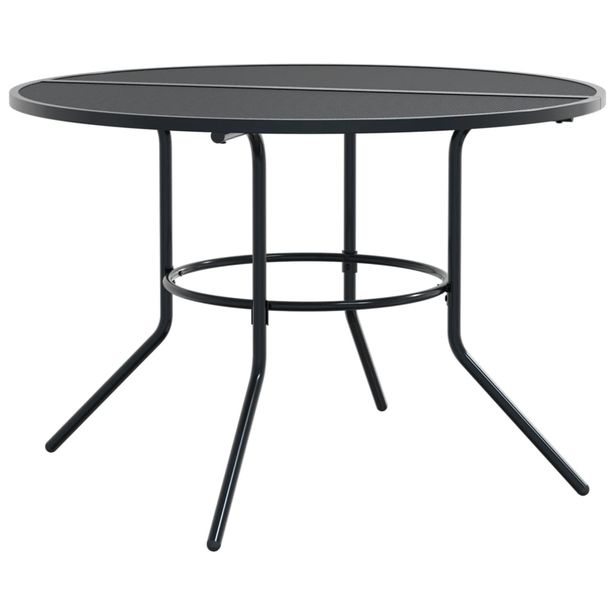 Terassipöytä pyöreä antrasiitti Ø110x72,5cm jauhemaalattu teräs (09264)
