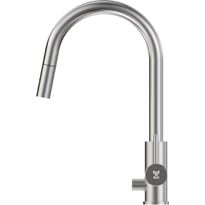 Keittiöhana INOX by Tammiholma Q1, ulosvedettävä juoksuputki ja APK-venttiili, harjattu teräs