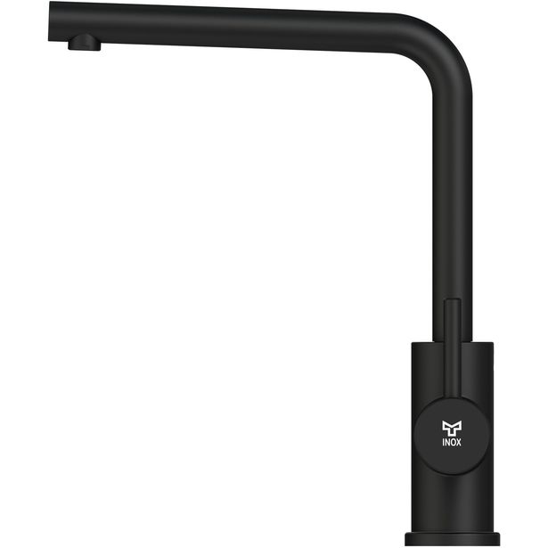 Keittiöhana INOX by Tammiholma Q1, L-putki ja APK-venttiili, mattamusta