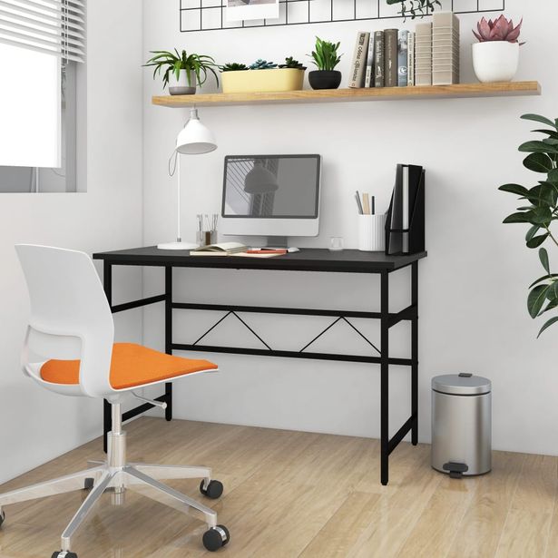 Tietokonepöytä 105x55x72 cm MDF/metalli musta